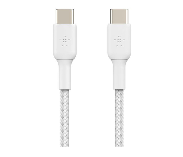 Belkin 2 Kable w oplocie USB-C na USB-C 60W, 2 m, białe - 1330467 - zdjęcie